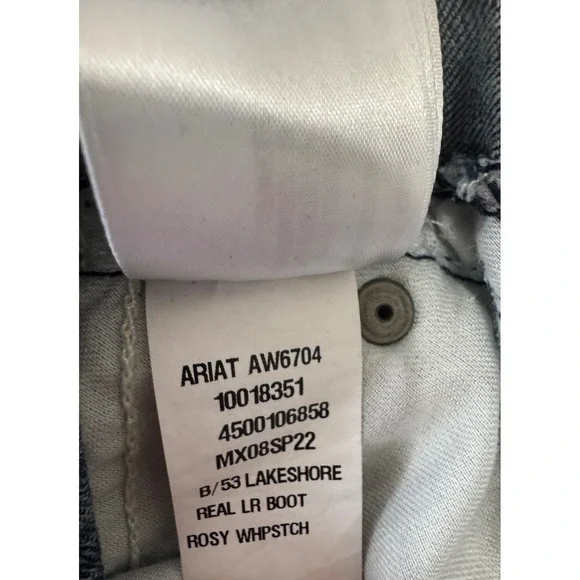 Ariat REAL Denim Lakeshore Bootcut Jeans Rosy Whipstitch Womens 25S 10018351 - Picture 8 of 12